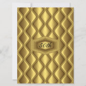 ゴールド デザイン 50歳の誕生日 結婚記念日 パーティー 招待状 (正面)