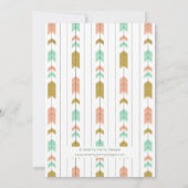 ゴールド トライバル アロー ベビーシャワー 招待状 (裏面)