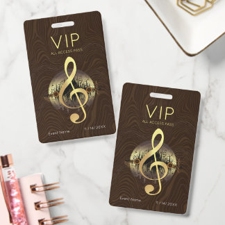 ゴールド トレブルクリフ VIP オールアクセス アブストラクト ブラウン バッジ