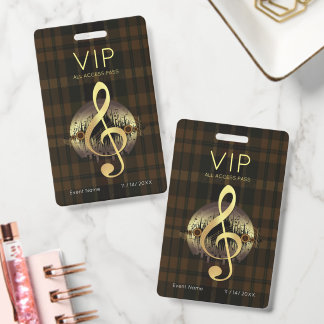 ゴールド トレブルクリフ VIP オールアクセス クラシック ブラウン バッジ