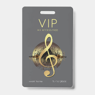 ゴールド トレブルクリフ VIP オールアクセス モダングレー ラグジュアリー バッジ