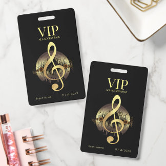 ゴールド トレブルクリフ VIP オールアクセス モダン デザイン バッジ