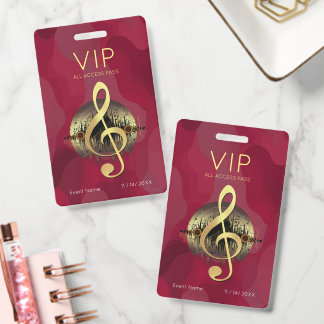 ゴールド トレブルクリフ VIP オールアクセス レッド アブストラクト バッジ