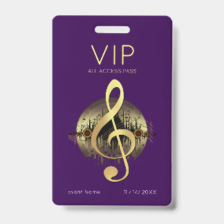 ゴールド トレブル クリフ VIP オール アクセス ディープ パープル ラグジュアリー バッジ