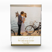 ゴールド トレンディ モダン エンゲージメント カップル フォト ブロック (正面)