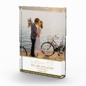 ゴールド トレンディ モダン エンゲージメント カップル フォト ブロック (右)