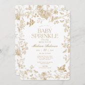 ゴールド トワール ドゥ ジュイ フレンチ フローラル ベイビー スプリンクル 招待状 (正面/裏面)
