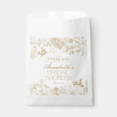 ゴールド トワール ド ジュイ フラワーブライダルシャワー デザート フェイバーバッグ (正面)