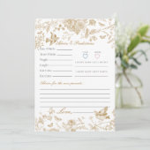 ゴールド トワール ド ジュイ フラワーベビーカード 招待状 (スタンド正面)