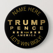 ゴールド・トーン切札のペニーは勝利Biglyの切札のユーモアを可能にします 缶バッジ (正面)