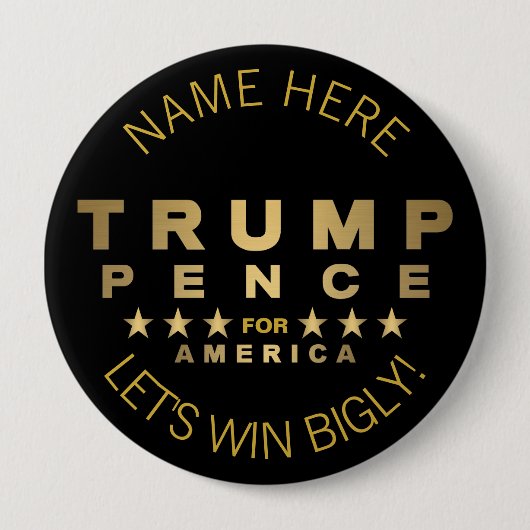 ゴールド・トーン切札のペニーは勝利Biglyの切札のユーモアを可能にします 缶バッジ (正面)