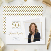 ゴールド ドット 50歳の素晴らしい誕生日フォト 招待状