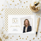 ゴールド ドット 50歳の素晴らしい誕生日フォト 招待状