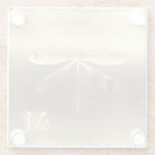 ゴールド ドラゴンフライ モノグラム ガラス コースター (裏面)