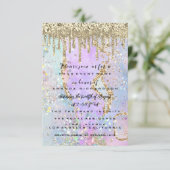 ゴールド ドリップス プリンセスドレス スイート 16th ホログラフ 招待状 (スタンド正面)