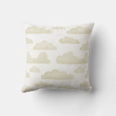 ゴールド ドリームタイム 水彩 雲のクッション クッション (裏面)