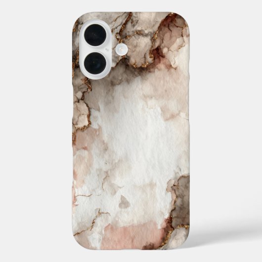 ゴールド＆ニュートラル アゲート Case-Mate iPhoneケース (裏面)