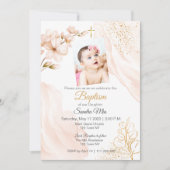 ゴールド ニュートラル 洗礼 招待状 (正面)