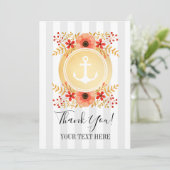 ゴールド ネイティブアンカー ウォーターカラー フラワー ありがとうございます サンキューカード (スタンド正面)