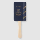 ゴールド ネイビーブルー エレガント タイポグラフィー 結婚式 プログラム ハンドファン (裏面)