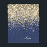 ゴールド ネイビーブルー ガーリー グリッター スパークル モノグラム ネーム フリースブランケット<br><div class="desc">ゴールドとネイビーブルーの偽のスパークルグリッター モノグラムネームとイニシャル フリース ブランケット。 これは、豪華で洗練されたスタイルが好きな人への、16歳の誕生日、結婚式、結婚前パーティー、結婚記念日、ベビーシャワー、または独身パーティーのギフトに最適です。</div>