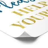 ゴールド ネイビーブルー コンフェッティ 自由にお取りください サイン (角)