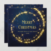 ゴールド ネイビー スパークル ライト 法人 クリスマス (正面/裏面)