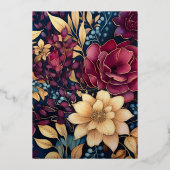 ゴールド ネイビー ワインレッド ワイン ティスティング バチェロレッテ 箔招待状 (裏面)