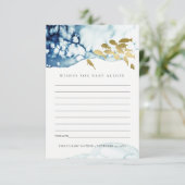 ゴールド ネイビー 水中の魚がベビーシャワーを願う エンクロージャーカード (スタンド正面)