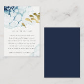 ゴールド ネイビー 水中の魚の絵本 ベビーシャワー エンクロージャーカード (正面/裏面)