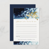 ゴールド ネイビー 水中 海の魚 アドバイス ベビーシャワー エンクロージャーカード (正面/裏面)