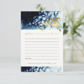 ゴールド ネイビー 水中 海の魚 アドバイス ベビーシャワー エンクロージャーカード (スタンド正面)