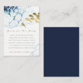 ゴールド ネイビー 水中 魚の絵本 ベビーシャワー エンクロージャーカード (正面/裏面)