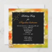 ゴールド ハイヒール グリッター オレンジ バースデーパーティー３ 招待状 (裏面)