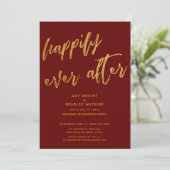 ゴールド ハッピーエバーアフター バーガンディー 結婚式披露宴 招待状 (スタンド正面)
