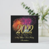 ゴールド ハッピー ニューイヤー 2022 花火 招待状 (スタンド正面)