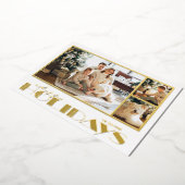 ゴールド ハッピー ホリデーズ マルチ フォト 箔シーズンカード (回転した状態)