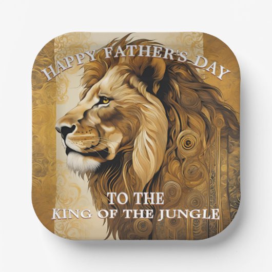 ゴールド ハッピー father's day ペーパープレート (正面)