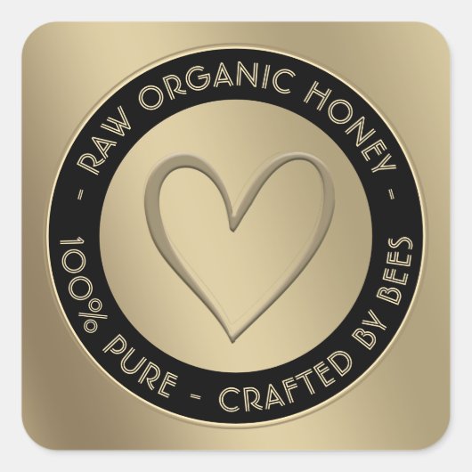 ゴールド ハニー ベア ラベル - 100% 純粋 ハチが作ったもの (正面)