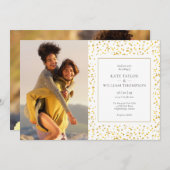 ゴールド ハーツ コンフェッティ フォト ウェディング 招待状 (正面/裏面)