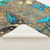 ゴールド バタフライ 名前 オーダーメイド シェルパブランケット (3/4)