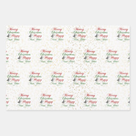 ゴールド |バラ金ゴールド |シルバーグリッターメリークリスマス ラッピングペーパーシート