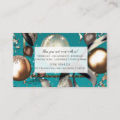 ゴールド バルーン ティール ターコイズ ブラック パーティー プランナー 名刺 (裏面)