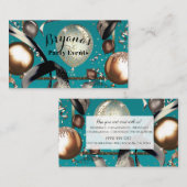 ゴールド バルーン ティール ターコイズ ブラック パーティー プランナー 名刺 (正面/裏面)