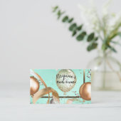 ゴールド バルーン ミント ターコイズ パーティー イベント プランナー 名刺 (スタンド正面)