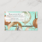 ゴールド バルーン ミント ターコイズ パーティー イベント プランナー 名刺 (裏面)