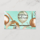 ゴールド バルーン ミント ターコイズ パーティー イベント プランナー 名刺 (正面)