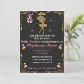 ゴールド バレリーナの登場 赤ちゃん歓迎会の招待状 招待状 (スタンド正面)