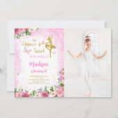 ゴールド バレリーナ フォト 招待状 (正面)