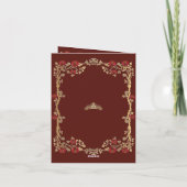 ゴールド バーガンディとゴールドのキンセアニエラ 招待状 (裏面)